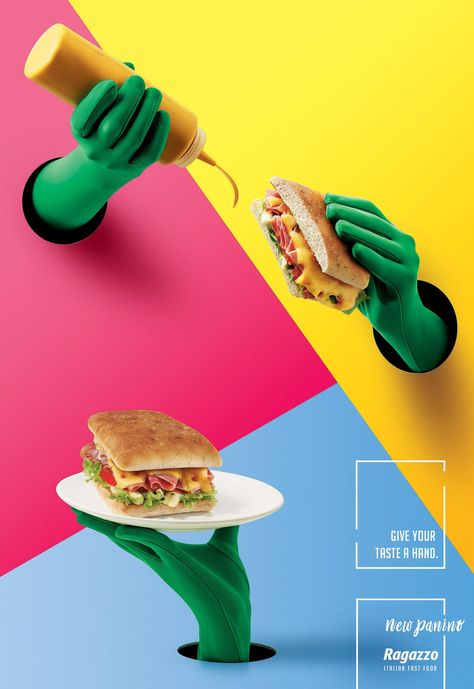 Hand Advertising, Colorful Ads, Colorful Advertising, 3d Tipografi, Selamat Hari Valentine, Hand Poster, Menue Design, Minimal Typography, Food Bread