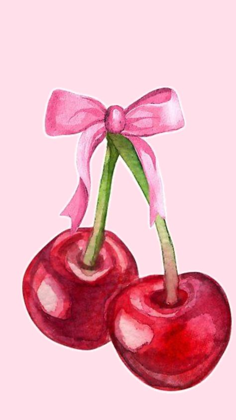 Cherry Drawing, Cake Wallpaper, Pink Wallpaper Girly, Simple Phone Wallpapers, Iphone Wallpaper Photos, Cute Wallpaper For Phone, Fashion Wall Art, Print Collage, Pretty Prints