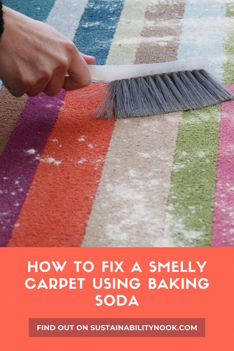 How To Clean Heavily Soiled Carpet, Baking Soda Carpet Deodorizer, Clean Carpet With Baking Soda, How To Deodorize Carpet, Smelly Carpet, Carpet Odor Remover, Diy Shampoo Recipe, Baking Soda On Carpet, Carpet Smell