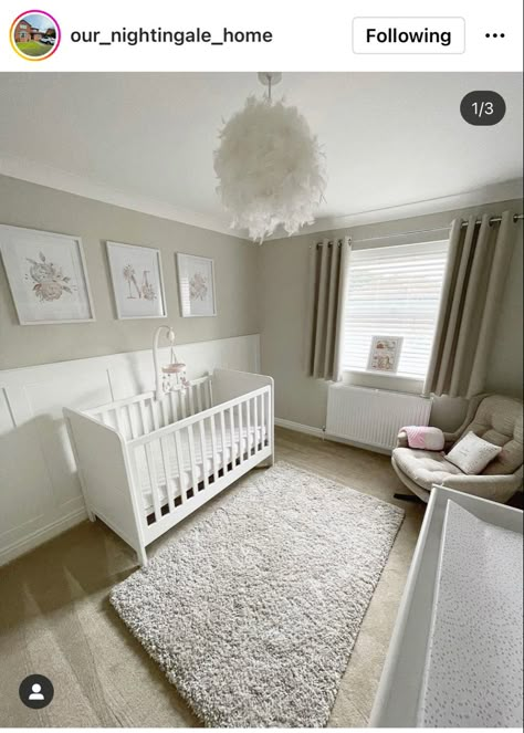 Nursery Ideas With Grey Carpet, Baby Room Ideas Simple, Box Room Nursery Ideas, Grey Nursery Ideas, Box Room Nursery, White Baby Room, Baby Zimmer Ikea, Natural Baby Room