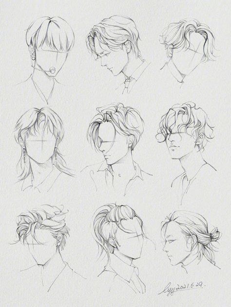 Hair Reference Male Drawing, How To Draw Anime Guys, Boy Hair Sketch, How To Draw Male Hair, Male Hair Styles Drawings, Manhwa Art Style Tutorial, Boy Hair Drawing, Drawing Male Hair, Drawing Hair Tutorial