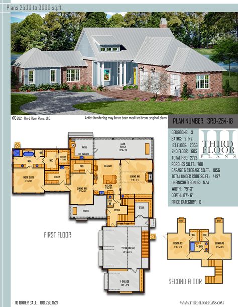 $800.00 House Plan 9 sets Acadian Cottage, Master Suite Bedroom, Bedroom Porch, Attic Stairs, Cottage Style Home, Attic Space, Porch Flooring, Craftsman Style House Plans, Beautiful Cottages