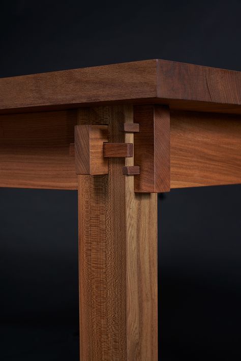 Table # 3 Dutch Elm on Behance Wood Joinery Detail, Japanese Wood Joints, Elm Wood Furniture, Wood Bed Frame Diy, Fine Woodworking Furniture, Japanese Woodworking Projects, Japanese Carpentry, Wood Dining Room Table, Japanese Joinery