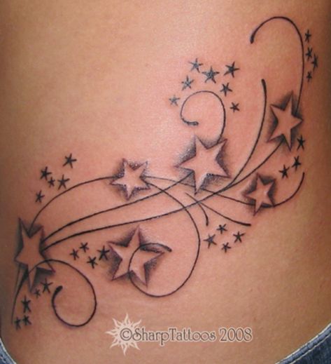 Stars And Swirls, Swirl Tattoo, Australian Tattoo, Tattoo Foot, Star Tattoo Designs, Foot Tattoos For Women, Tattoos For Women Flowers, Muster Tattoos, Feminine Tattoo