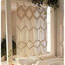 Window Macrame, Macrame Wall Hanging Living Room, Curtains Macrame, Macrame Room, Macrame Room Divider, Wall Arch, Macrame Door Curtain, Curtain Macrame, Bead Curtains