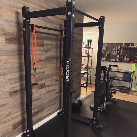 Equipment: Rogue RML-390F & Rogue Echo Bike Garage Home Gym, Muay Thai Gym, Exercise Room, Garage Gym, Back Machine, Man Cave Garage, Garage House, Workout Rooms, Muay Thai