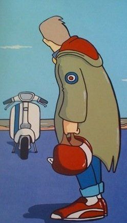 Mod Tattoo 60s, Cartoon Scooter, Pete Mckee, Mods Style, Vespa Illustration, Mods And Rockers, Fox Tails, Vespa Art, Mod Culture