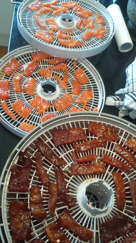 Salmon Jerky Recipe, Candied Salmon Recipe, Ground Beef Jerky, Beef Jerky Dehydrator, Jerky Recipes Dehydrator, Jerkey Recipes, Venison Jerky, Homemade Jerky, Beef Jerky Recipes