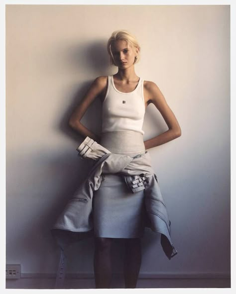 Numero Netherlands March 2023 by Daniel Fraser & Sandra Sole - Fashion Editorials - Minimal. / Visual. Louis Vuitton Top, Model Test, White Bras, Balenciaga Black, March 2023, Layer Style, Straight Leg Trousers, Fashion Editorial, Fashion Shoot