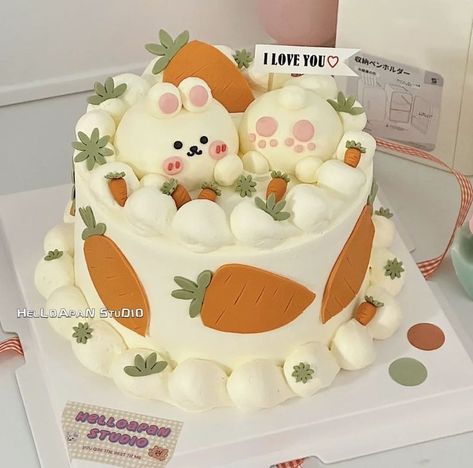 Rabbit Carrot Cake, Rabbit Cake Ideas, Bunny Cake Birthday, Birthday Cake Rabbit, Rabbit Cake Design, Carrot Cake Design, Bunny Cake Design, Carrot Birthday Cake, Rabbit Birthday Cake