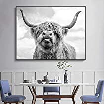 Highland Cow Wall Decor, Art Galaxie, Highland Cow Canvas, Cow Wall Art, Highland Cow Print, Cow Pictures, Animal Poster, Cow Canvas, Stylish Wall Art