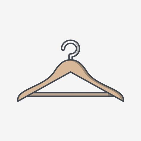 Clothes Hanger Drawing, Hanging Clothes Illustration, Hanger Illustration, Hanger Drawing, Clothing Icon, Clothes Icon, Thrift Aesthetic, Fashion Icons Illustration, Hanger Logo