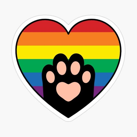 Pride Stickers Printable, Cat Paw Sticker, Lgbtq Stickers, Lgbt Tattoo, Paw Sticker, Lgbt Sticker, Cat Drawing Tutorial, Pusheen Cute, Homemade Stickers