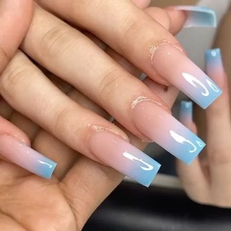 Nail Bae💅🏽💗 on Instagram: “Icy Blue❄️ London is so cold right now I’m reminiscing about summer time. • • • • • Follow @nailtheeglam For More Nail Inspo💅🏽 📸: Created…” Tapered Square Acrylic Nails, Tapered Square Nails, Tapered Square, Blue Acrylic Nails, Fall Acrylic Nails, Long Square Acrylic Nails, Summer Acrylic Nails, Square Acrylic Nails, Coffin Nails Designs