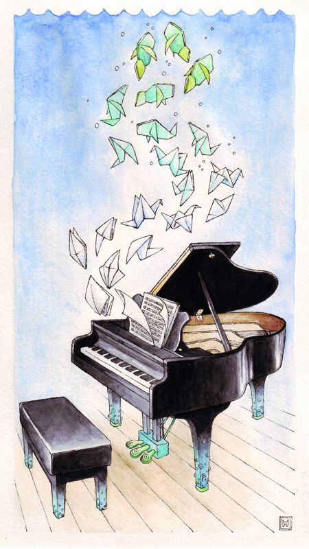 Piano Dream by bleuphoria.deviantart.com on @deviantART Piano Art, Music Drawings, Music Illustration, Music Artwork, Musical Art, Music Images, Grand Piano, Art Drawings Sketches Simple, Piano Music