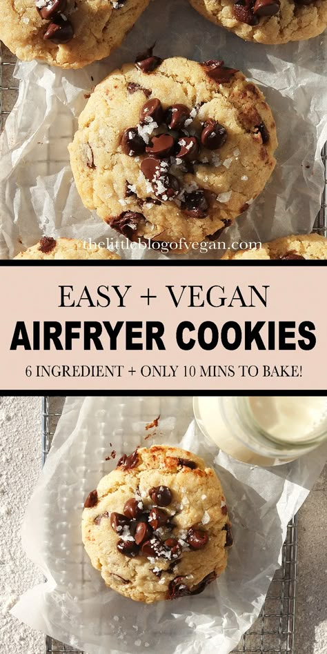 Air Fryer Cookies, Ninja Airfryer, Vegan Air Fryer, Airfryer Recipe, Air Fryer Recipes Vegetarian, Vegan Baking Recipes, Airfryer Recipes, Low Carb Vegan, Air Fryer Healthy