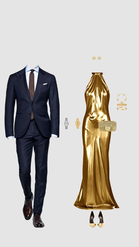 Hotel Dinner Outfit Night, Couple Classy Outfits, Gala Outfits For Women Classy, Couple Outfits Matching Classy Black, Couple Party Outfits, Couples Outfits Classy, Couple Formal Outfits, Couple Outfits Matching Classy, Couples Matching Outfits Swag