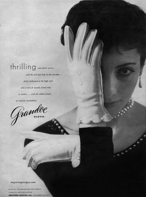 Mimi Love, Women Gloves, 1950 Fashion, French Vogue, Fashion Gloves, Vintage Gloves, 20th Century Fashion, Hand Gloves, Bon Ton