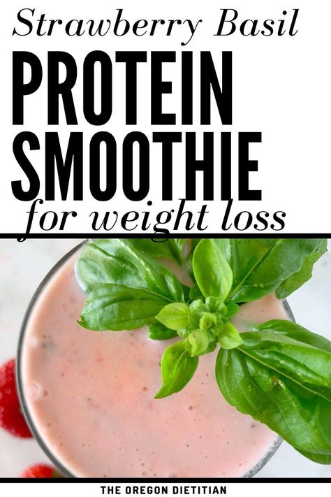 Summer Protein, Basil Smoothie, Breakfast Nutrition, The Perfect Smoothie, Filling Smoothie, Smoothie Flavors, Healthy Breakfast On The Go, Blender Smoothie, Strawberry Basil