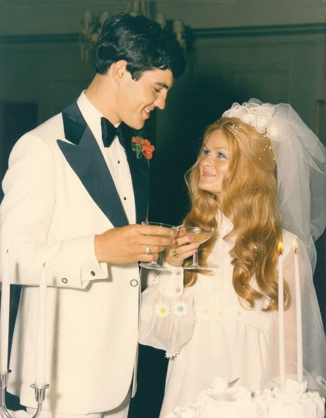 1971 - Wedding Day by Bobeatles, via Flickr Groovy Wedding, 1970s Wedding, Vintage Wedding Photos, Wedding Toasts, Wedding Gowns Vintage, I'm With The Band, Wedding Parties, Vintage Bride, Wedding Mood