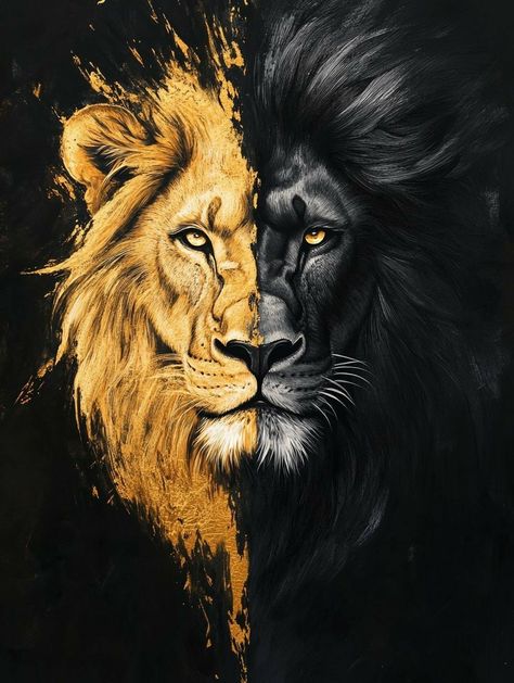 Lion King Black Wallpaper, Golden Lion Wallpaper, Lion Hd Wallpaper, Football Paintings, Tattoo Lion, King Kong Art, Lion Cat, Lion Artwork, Lion Photography