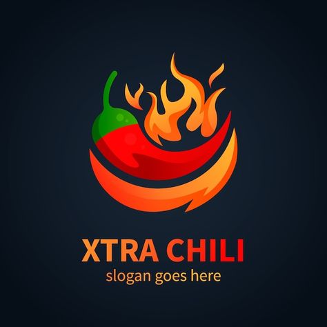 Spicy Logo, Spices Logo, Chili Logo, Vector Gradient, Heart Logo, Personal Logo, Free For Commercial Use, Logo Images, Psd Files