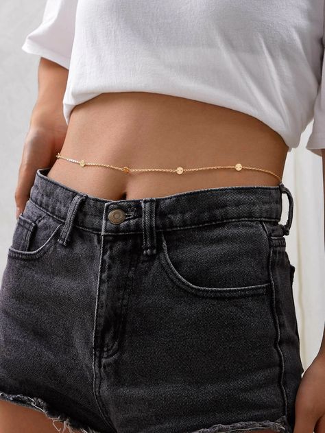 Simple Waist Chain 1pc | SHEIN South Africa Waist Necklace, Jóias Body Chains, Waist Jewelry, Waist Belts, Body Chains, Belly Jewelry, Small Town Girl, Belly Chain, Waist Chain