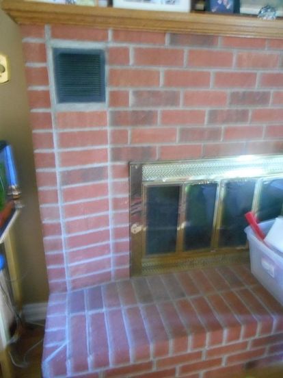 Heatilator Fireplace Remodel, Removing Fireplace, Tile Stickers Fireplace, Heatilator Fireplace, Bathroom Peel And Stick, Floor Fireplace, Remodel Fireplace, Fireplace Vent, Wood Burning Fireplace Inserts