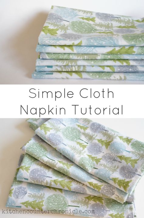 A simple step by step cloth napkin tutorial...make your own napkins...dispose of disposables for the last time. Cloth Napkins Diy, Sewing Mitered Corners, Fun Homemade Gifts, Diy Sewing Table, Diy Napkins, For The Last Time, Fabric Napkin, Trendy Sewing, Embroidered Napkins