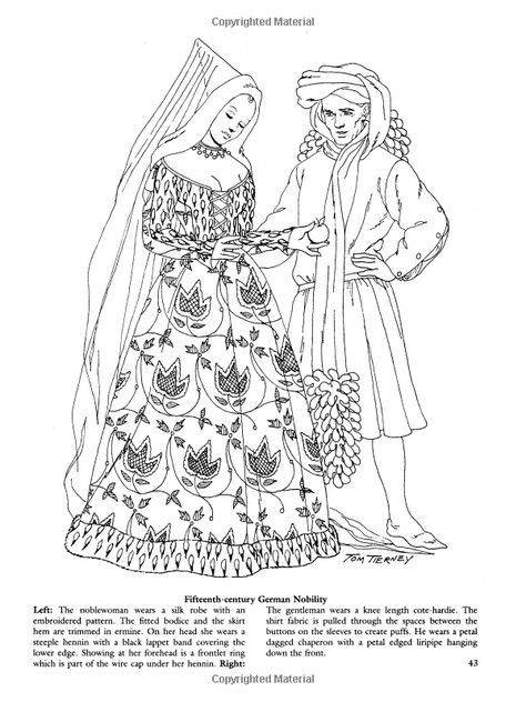 Medieval Fashions Coloring Book (Dover Fashion Coloring Book): Amazon.co.uk: Tom Tierney: 9780486401447: Books 15th Century Fashion, Medieval Pattern, Flowers Creative, Light Spring Colors, Fashion Coloring Book, Adult Coloring Designs, Color Pictures, Medieval Costume, Fashion Organization