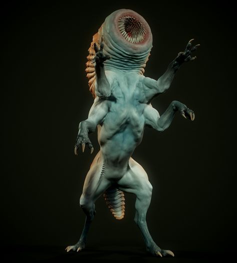 Sadan Vague on Twitter: "Worm… " Alien Design, Alien Concept, Alien Creatures, Food Chain, Mythological Creatures, Weird Creatures, Monster Design, 3d Modelling, Creature Concept