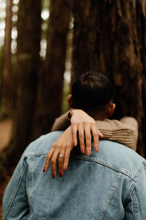 Couples Fun Photoshoot Ideas, Redwood Couple Photoshoot, Outdoorsy Couple Engagement Photos, Engagement Photos Ideas Short Guy, Couple Shoots Outdoor, Redwood Forest Engagement Photos, Sequoia Engagement Photos, Engagement Photos Columbus Ohio, Redwood Couple Photos