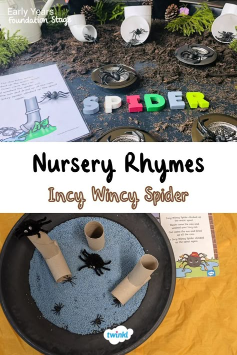 Click on this pin for incy wincy spider nursery rhyme activities. Perfect for nursery rhyme week or to follow children's interests! Special thanks to Toddlers and Tots Family Day Care and Bethany Martin Incy Wincy Spider Activities, Nursery Rhyme Week, Spiders Preschool, Nursery Rhyme Activities, Nursery Rhymes Preschool Crafts, Nursery Rhyme Party, Rhyme Activities, Incy Wincy Spider, Rhyming Preschool