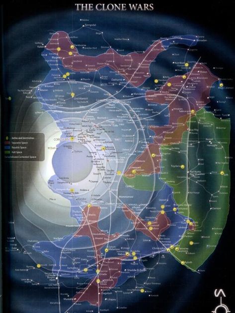 Can I have map of Star Wars galaxy showing territory of Separatists and commercial routes? - Science Fiction & Fantasy Stack Exchange Galaxy Map, Space Map, Star Wars Planets, Anakin Vader, Star Wars Spaceships, Star Wars Galaxy, Star Wars Concept Art, Star Wars Rpg, The Clone Wars