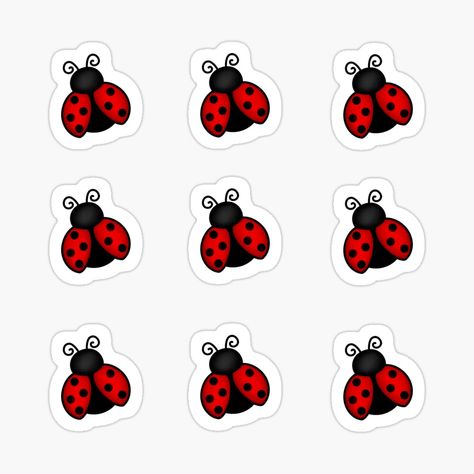 Get my art printed on awesome products. Support me at Redbubble #RBandME: https://www.redbubble.com/i/sticker/Lucky-ladybugs-stickers-pack-by-DrawingPurrr/88814162.JCQM3?asc=u Stickers To Buy, Ladybug Pattern, Disney Paper Dolls, Plastic Stickers, Decorate Notebook, Coloring Stickers, Glossier Stickers, Transparent Stickers, Printable Stickers