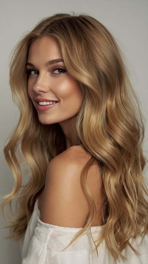 Discover the radiant beauty of honey blonde hair in our latest blog post This stunning shade blends golden tones with darker undertones creating a versatile look that suits every season Whether you prefer bright inspiration or something more subdued our guide covers all the different styles from vibrant honey balayage to soft light aesthetics Explore gorgeous braided hairstyles that can enhance your curls or find perfect short hair options that showcase this lovely color Whet Kelly Clarkson Blonde Hair, Honey Blonde Hair No Highlights, Golden Blonde Hair With Root Smudge, Chestnut Brown Hair With Honey Blonde Highlights, Solid Golden Blonde Hair, Dark Blonde Hair Honey, Dark Blonde Honey Hair, Caramel Blonde Hair Color Ideas, Winter Hair Inspo Color