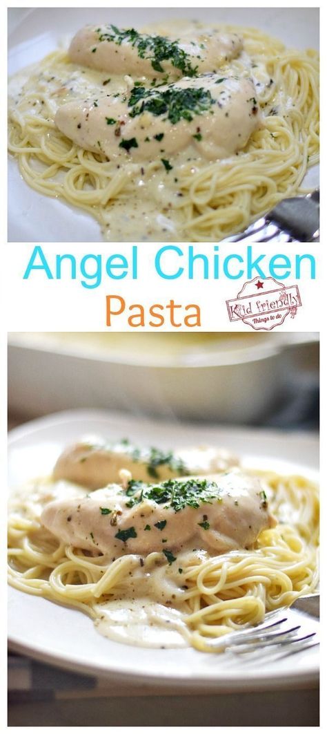 Easy to make Angel Chicken Pasta. Just cook the ingredients in one saucepan, pour over chicken and bake in the oven. Great family dinner for busy nights. www.kidfriendlythingstodo.com #angelchickenbake #angelchickenpasta #angelchickenoven Pasta Chicken Casserole, Angel Chicken Recipe, Angel Chicken Pasta, Dinner For Busy Nights, Baked Chicken Pasta Recipes, Angel Chicken, Endive Recipes, Cream Cheese Pasta, Mackerel Recipes