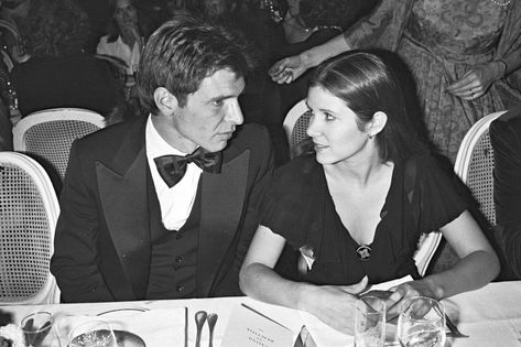 Carrie Fisher and Harrison Ford. Carrie Fisher Harrison Ford, Princess Leia Hair, Carrie Frances Fisher, Star Wars Cast, Han And Leia, Leia Organa, Star Wars Film, The Force Is Strong, Deep Winter