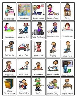 Kid Charts 348 Chore Chart Pictures, Daily Routine Chart For Kids, Daily Schedule Kids, Kids Routine Chart, Babysitting Activities, Toddler Chores, Community Helpers Preschool, Sight Word Flashcards, Chore Charts