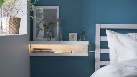 IKEA hack: we love these 5 unusual uses for the MOSSLANDA picture ledge | Real Homes Cama Ikea Kura, Ikea Upgrades, Diy Bedside Table, Ikea Kura Bed, Ikea Kura, Swedish Furniture, Ikea Furniture Hacks, Diy Ikea, Best Ikea