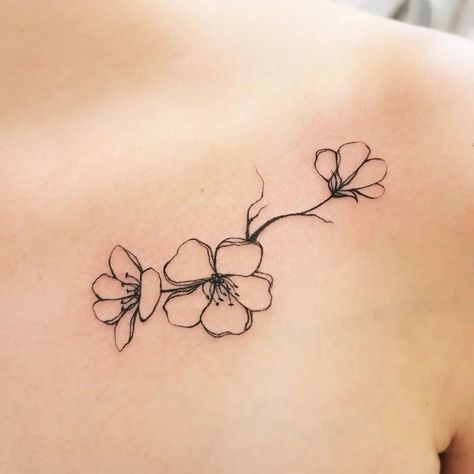 Pear Flower Tattoo, Cherry Blossom Hip Tattoo, Cherry Blossom Tattoo Ideas, Apple Blossom Tattoos, Japanese Cherry Blossom Tattoo, Max Tattoo, Side Hip Tattoos, Catholic Tattoos, Simple Flower Tattoo