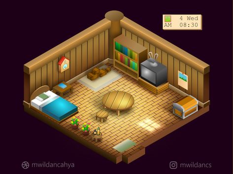 Isometric Harvest Moon BTN room by M Wildan Cahya Syarief Harvest Moon Btn, Art Moon, Isometric Art, Game Concept Art, Game Concept, Harvest Moon, Peterborough, Nerd Alert, Back To Nature