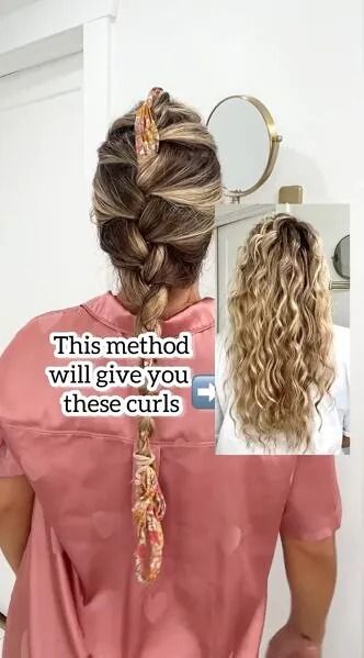 How to Do Unicorn Heatless Curls | Upstyle Diy No Heat Curls Overnight, Unicorn Heatless Curls Short Hair, Heatless Unicorn Curls, Heatless Curls In An Hour, Heartless Curls Unicorn Method, Unicorn Heatless Curls, Unicorn Curls, How To Do The Unicorn Heatless Curls, Heartless Curls Overnight Unicorn