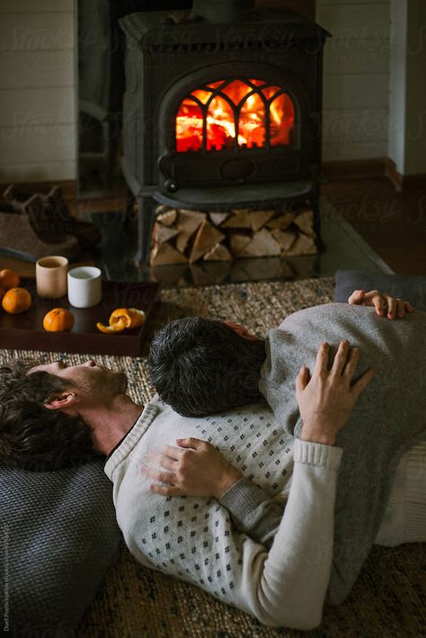 Couple Near Fire Place by Duet Postscriptum Couple By The Fireplace, Couple Fireplace, Fireplace Romantic, Fireplace Aesthetic, Cozy Couple, Snow Couple, Romantic Good Night, Old Couples, Chill Photos