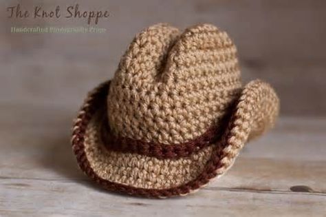 Newborn Cowboy Hat, Cowboy Hat Crochet, Newborn Cowboy, Crochet Cowboy Hats, Crochet Baby Hats Girl, Crochet Photography Props, Cowboy Hat Pattern, Crochet Boys, Cowboy Crochet