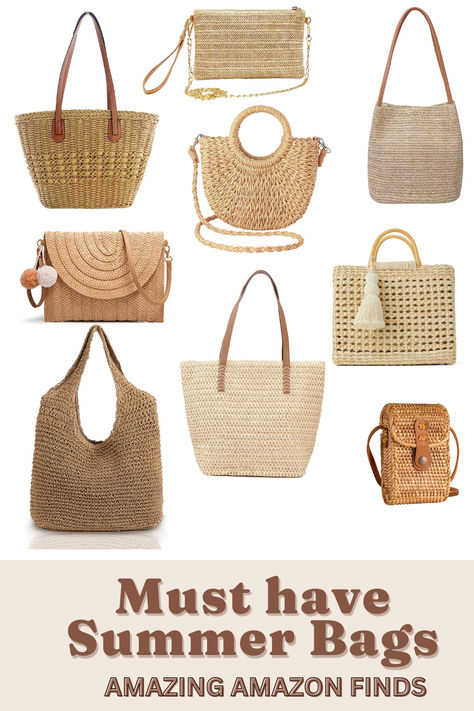 Attached are must have amazon bags all under $50 for summer 2023. Bags For Summer, Out To Eat, Beach Shopping, Woven Bags, Bags And Purses, Straw Bags, Amazon Associates, Woven Bag, Bucket Bag