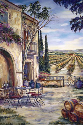 Karen Stene  THE QUINTA HOUSE 2 Village Painting, Italian Town, Italian Paintings, Italian Village, A N Wallpaper, A Wallpaper, Wallpaper Wall, House 2, Wall Mural