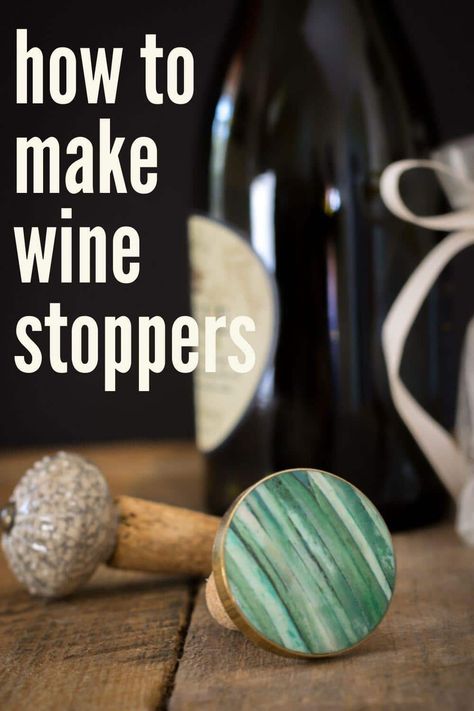 Learn how to make wine stoppers with this step by step tutorial and video.Upcycle your wine cork stash and make them personal with great drawer pulls. These wine stoppers are a fun DIY project and are perfect handmade gifts Wine Bottle Stoppers Diy, How To Make Resin Wine Stopper, Resin Wine Stopper Diy, Bottle Stoppers Ideas, Wine Stoppers Diy, Diy Bottle Stoppers, Resin Wine Stopper, Wine Stopper Diy, Holiday Wine Bottle Crafts