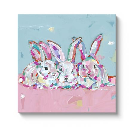 Children | Chelsea McShane Art Candy Wall Art, Hip Hap, Bunny Canvas, Artist Signature, Easter Art, Bunny Art, Artist Signatures, Paper Artist, Kids Art Projects