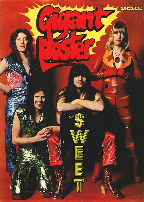 an early picture of the awsome 1970s band "the sweet" Sweet Band 70s, Steve Priest, 70s Glam Rock, 1970s Glam, Brian Connolly, Sweet Band, Sweet Images, Poster Magazine, 70s Glam